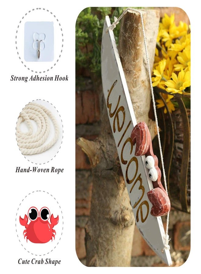 D-Fokes Vintage Hanging Decor Crab Welcome Sign Door Hanging Home Decor Creative Wall Decoration - Image 3